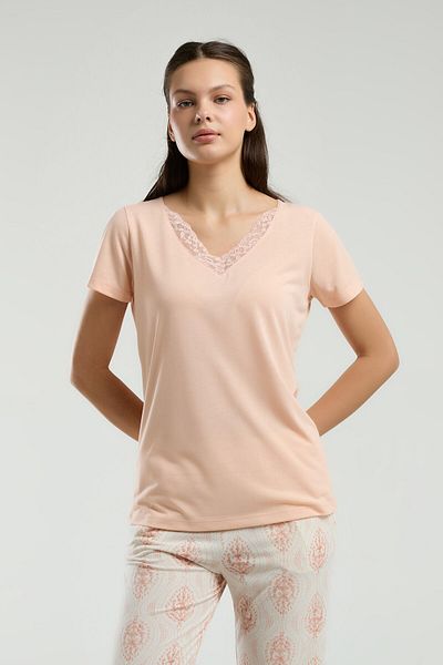 Arnetta Women's Orange Short Sleeve Pajama Set