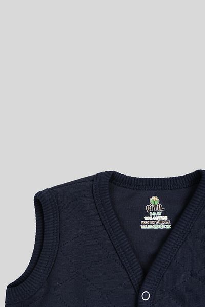 ÇİTİL 6-9 Months Unisex Baby Vest - Organic Cotton, Quilted Stitched