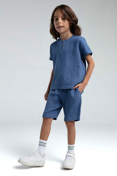 Rolypoly Boy's Blue Bermuda Suit