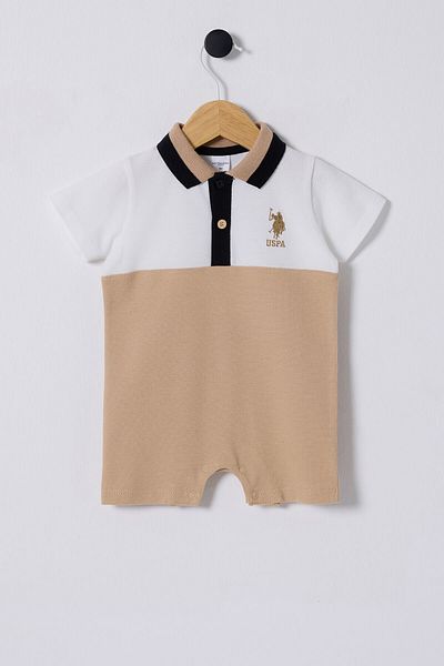 U.S. Polo Assn. U.S. Polo Assn. Salopeta crem pentru bebelusi