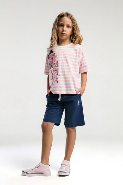 U.S. Polo Assn. U.S. Polo Assn. Girl's Orange Bermuda Suit