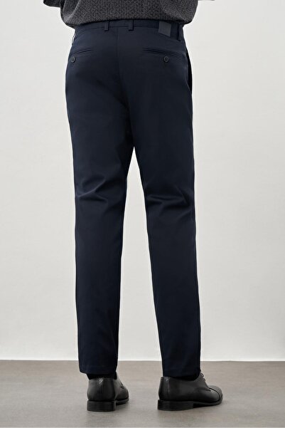 İmza Koyu Lacivert Pamuklu Yandan Cepli Casual Comfort Fit Chino Pantolon 1003245169