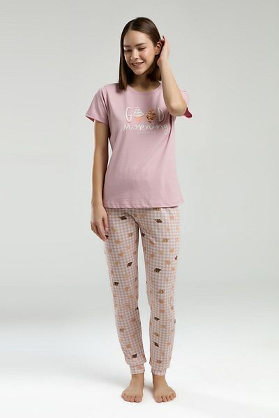 Rolypoly Women's Pink Short Sleeve Pajama Set