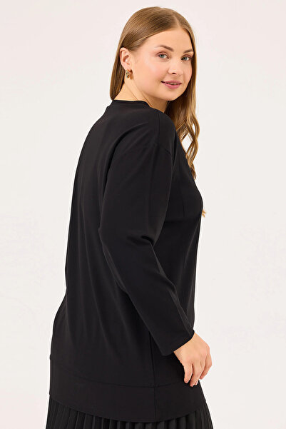 Gala-Xi Galaxi Women's Plus Size Round Neck Basic Tunic 4004 Black