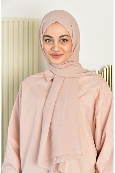 BURDEN IPEK Natural Crepe Plain Shawl Biscuit Beige