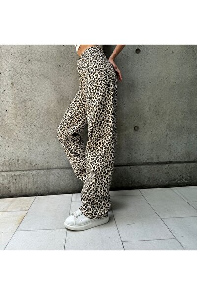 KOTOLOG Wide Leg Baggy Boru Paça Düz Klasik Pantolon Jeans