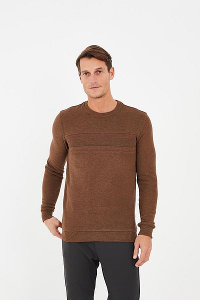 Maccali Men's Ecosoft Comfort Basic Long Winter Brown Sweatshirt
