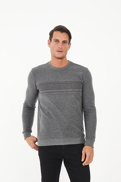 Maccali Men's Ecosoft Comfort Basic Long Winter Gray Sweatshirt