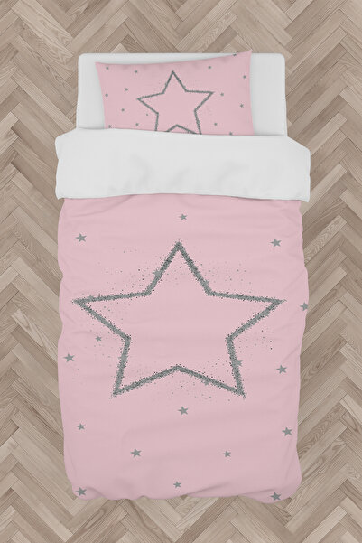 Generic Brand Baby and Children's Room Large Gray Star Pattern Pink Duvet Cov...