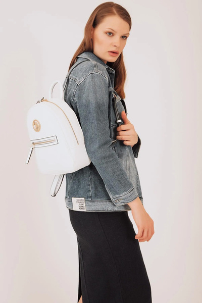 U.S. Polo Assn. Λευκό γυναικείο σακίδιο πλάτης