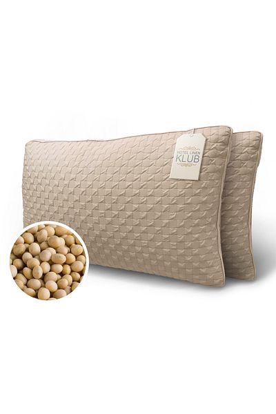 Hotel Linen Klub Soya Bean Pack of 2  Pillow - Provide Optimal Comfort, Superior Support, and Breathability