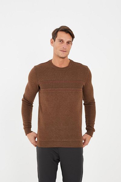 Maccali Men's Ecosoft Comfort Basic Long Winter Brown Sweatshirt