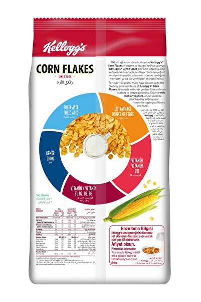 Kellogg's Corn Flakes Kahvaltılık Mısır Gevreği 650 Gr,lif Kaynağı,demir Ve 6 Vitamin Içerir