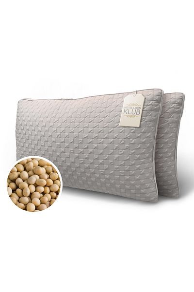 Hotel Linen Klub Soya Bean Pack of 2  Pillow - Provide Optimal Comfort, Superior Support, and Breathability