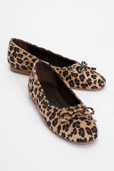 Dericlub Zy 8217 Leopard Patterned Women's Daily Ballerinas