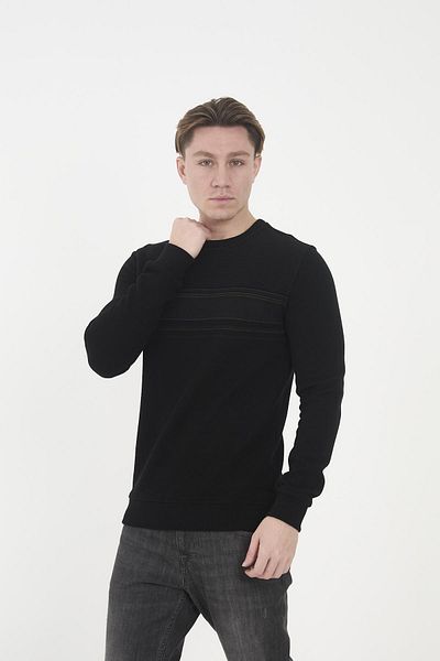Maccali Ανδρικό EcoSoft Comfort Basic Μακρύ Χειμερινό Μαύρο Φούτερ