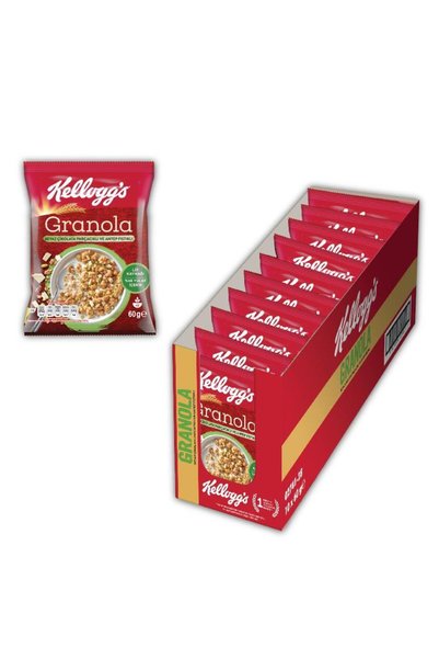 Kellogg's Beyaz Çikolata Parçacıklı&antep Fıstıklı Granola 60gr X10adet,%46 Yulaf Içerir,lif Kaynağı