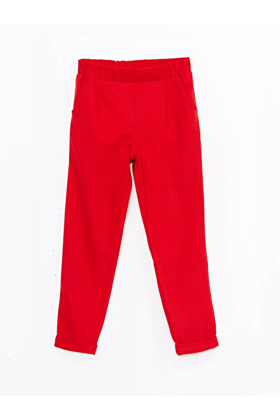 LC Waikiki Lcw Kids Red Elastic Waist Basic Girls' Pants