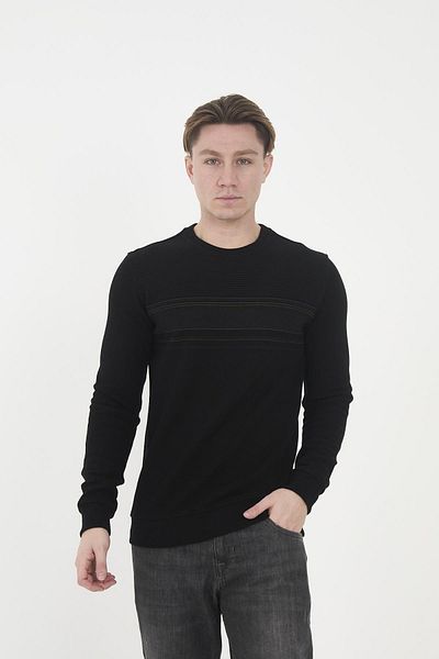 Maccali Ανδρικό EcoSoft Comfort Basic Μακρύ Χειμερινό Μαύρο Φούτερ