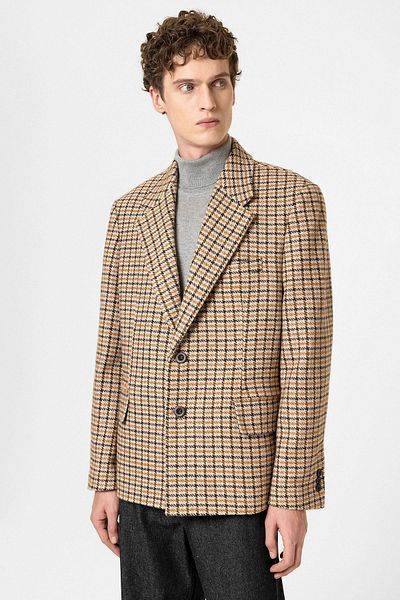 Antioch Tan Vintage Men's Blazer Jacket Size: m