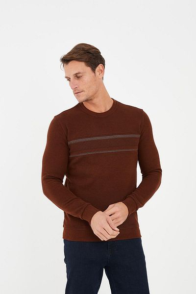 Maccali Men's Ecosoft Comfort Basic Long Winter Cinnamon Sweatshirt
