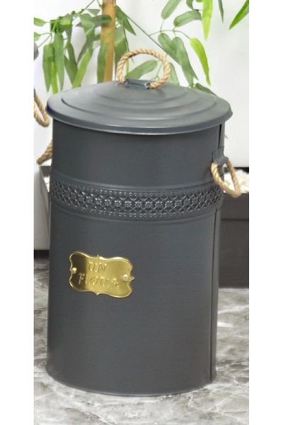 Evistro Metal 5 Liter Flour Pulses Bucket Anthracite
