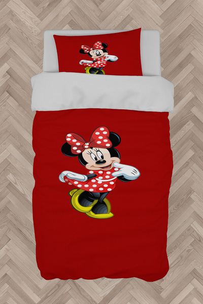 BAMBAŞKA MODA غرفة الأطفال والرضع طقم غطاء لحاف منقوش ميكي ماوس BMN-8053