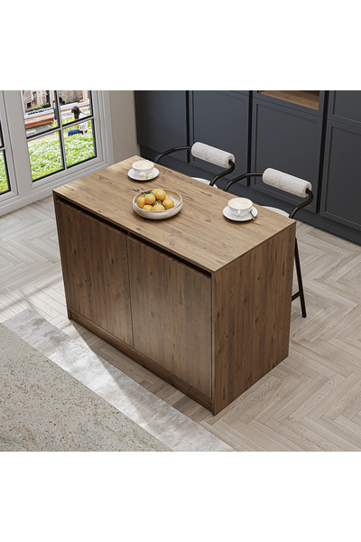 ROOMART Lugo Bar Masası Dolaplı, Mutfak Masası, Yemek Masası , Mutfak Adası