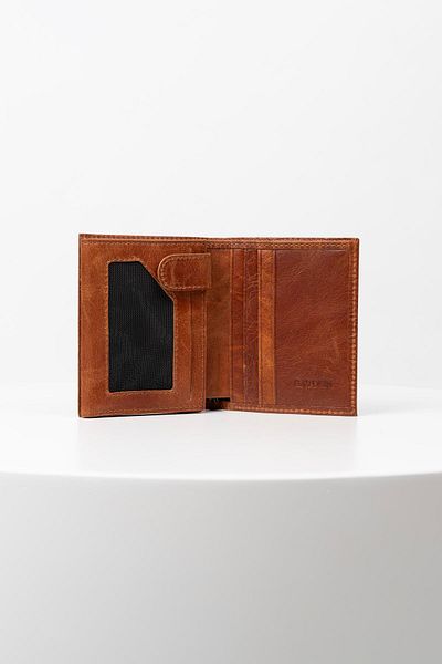 BAYDERİ Santo Genuine Leather Men's Wallet with Small Excess Card Container