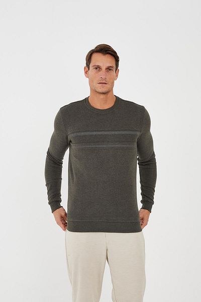 Maccali Ανδρικό EcoSoft Comfort Basic Μακρύ Χειμερινό Χακί Φούτερ