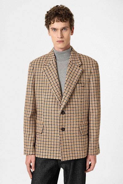 Antioch Tan Vintage Men's Blazer Jacket Size: m