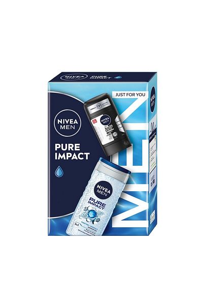 NIVEA Men's Gift Set, Shower Gel, 150 ml and Deodorant Stick Invisible Black & White Original, 50 ml
