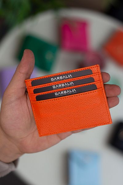 Garbalia Babylon Thin Design Reversible Unisex Orange Card Holder Wallet
