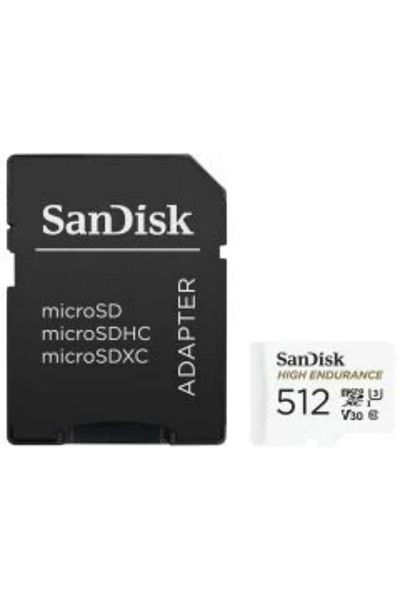SanDisk 512Gb 100/40Mb/S Microsdxc C10 V30 Memory Card with Adapter - High Endurance Sdsqqnr-512G-Gn6Ia