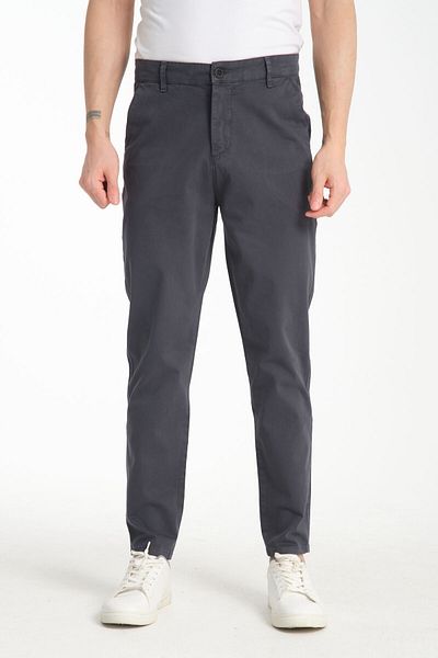 muzzo jeans High Waist Cotton Gray Chino Trousers