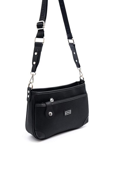 Silver Polo Silver & Polo Black - Geantă neagră SP1160 pentru femei