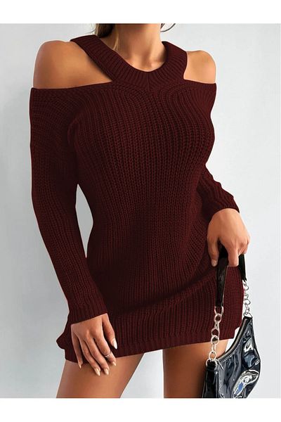 AQE FASHION Rochie tunică cu mânecă lungă, cu mânecă lungă, cu nasturi, pentru femei