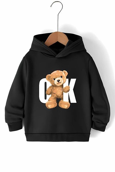 Merry Store Seasonal Printed Unisex Cool Children's Hoodie and Kangaroo Pocket Set