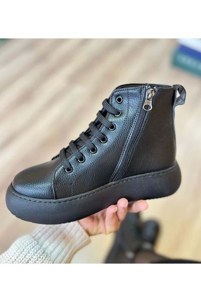 New Optimal Kadın Yüksek Taban Su Geçirmez Spor Ortopedik Deri Bot