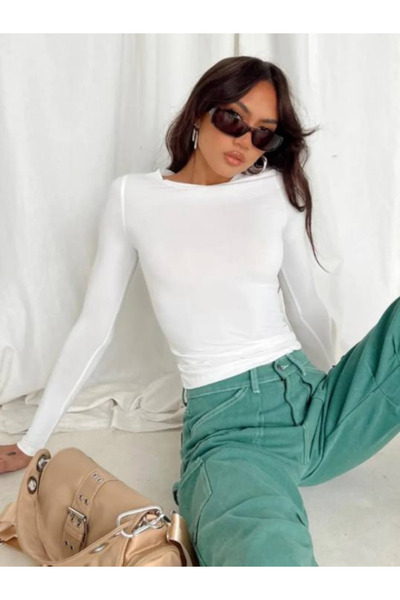 oshebu Білий – Велосипедний комір Basic з довгими рукавами Body