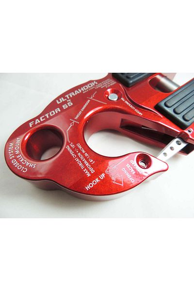 Factor 55 Ultrahook Winch Hook & Shackle Mount Assembly - Red