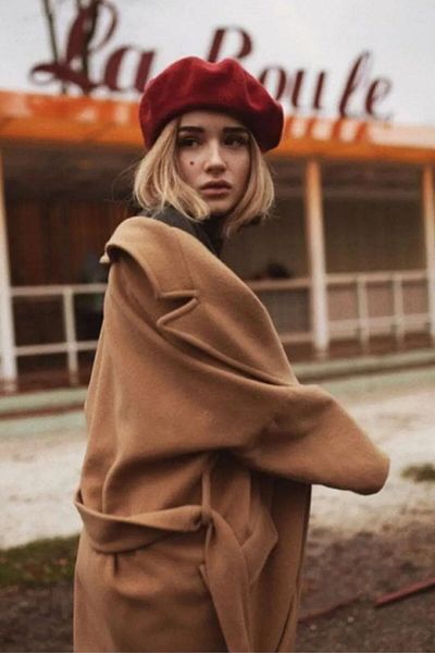 Mathilda Aksesuar French Painter Austrian Wool Felt Beret