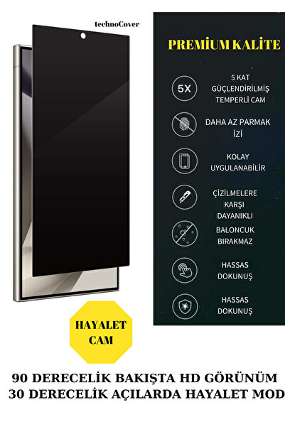 BCASE Samsung S24 Ultra Hayalet Cam 6D Temperli Cam Tam Kaplayan