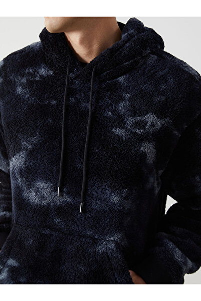 LC Waikiki Antrasit Uzun Kollu Baskılı Pelüş Erkek Hoodie