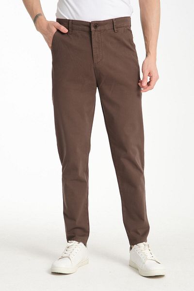 muzzo jeans High Waist Cotton Brown Chino Trousers