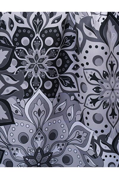 Kayra Çiçek Desenli Eşarp Gri