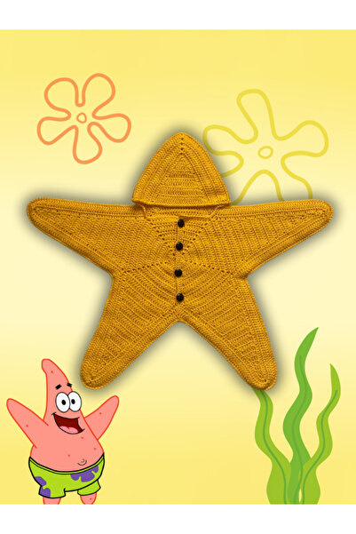 luzweel El Örgüsü Süngerbob & Patrick Yıldız Bebek Tulum ve Şort Seti - Şirin ve Renkli