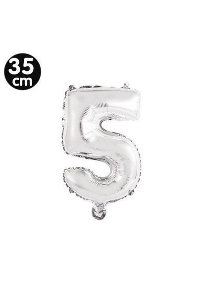 Parti Dükkanım 5 Number Foil Balloons Silver (35 cm)