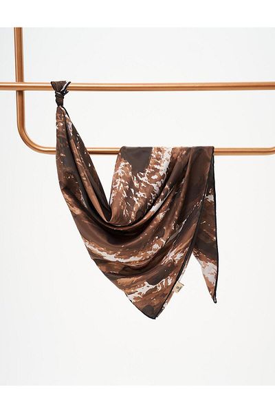 Kayra Κασκόλ με μοτίβο βούρτσας Dark Mink