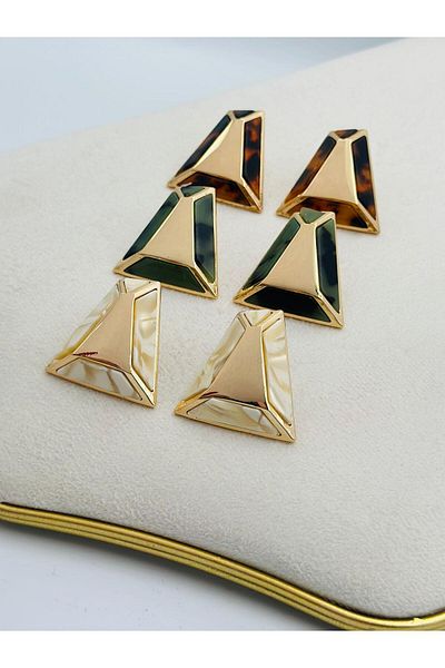 MyladyAccessoriess أقراط بنية - لوحة، حافة، وتفاصيل ليوبارد